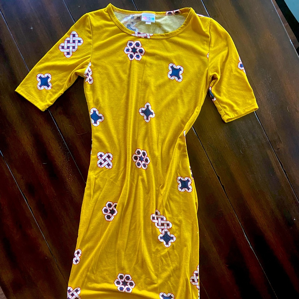 Yellow LuLaRoe T-shirt dress